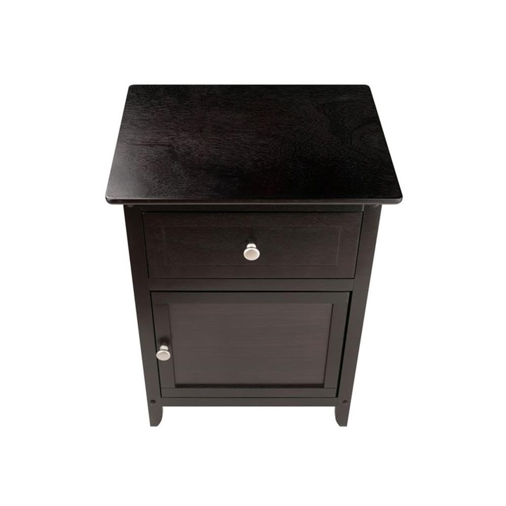 2 Piece Wood Nightstand Set with Cabinet and Drawer J21005