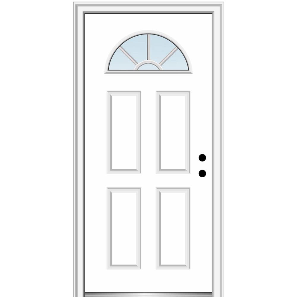 Steel Left-Hand Inswing 1/4 Lite 4-Panel Prehung Front Door 36" x 80" B692