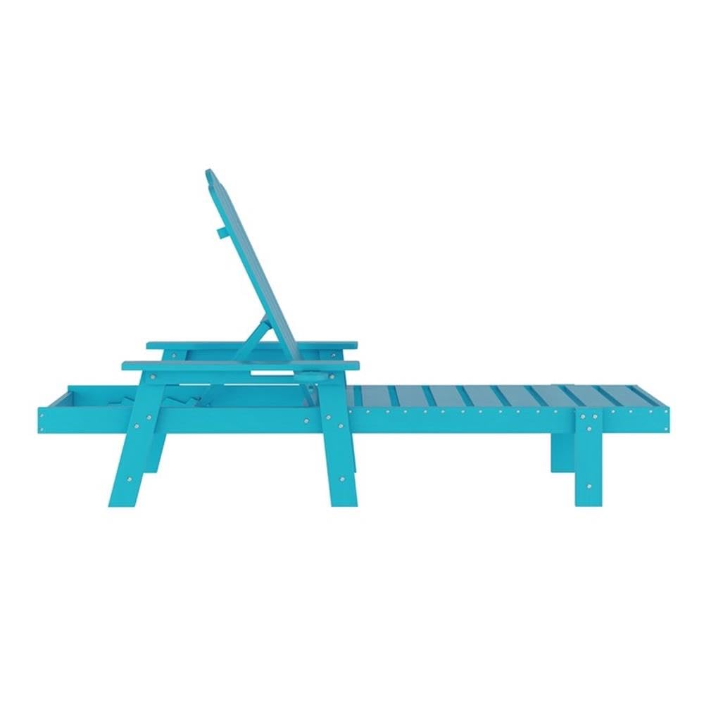 All-Weather Adirondack Lounge Chair with Cupholder, HDPE Plastic, Blue I74596