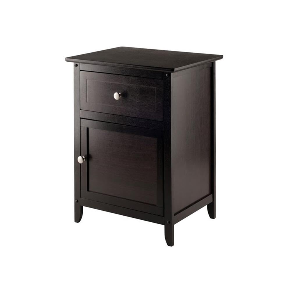 2 Piece Wood Nightstand Set with Cabinet and Drawer J21005