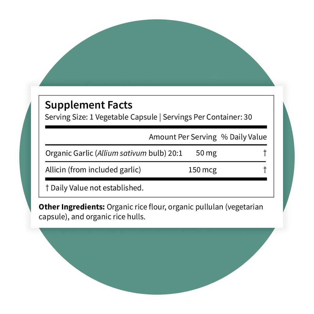 Organic Garlic Supplement 30 Capsules Q447749