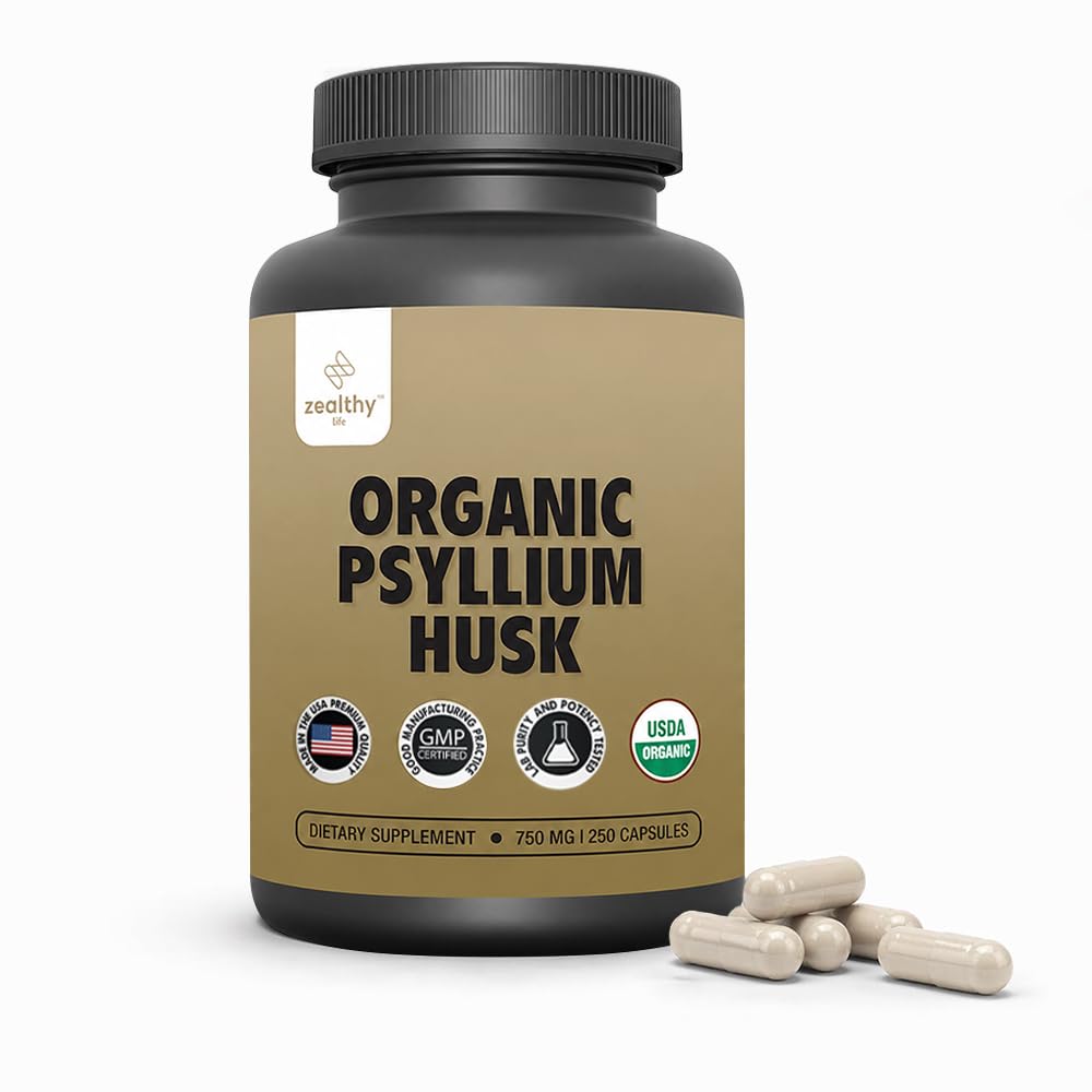 Organic Psyllium Husk Capsules 750 mg, 250 Capsules M824
