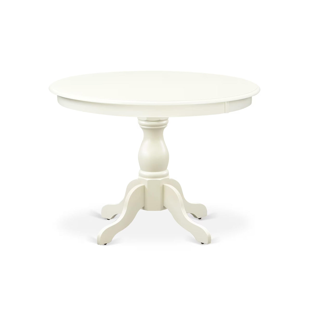 3 Piece Round Dining Table Set with 2 White Faux Leather Chairs Y1834