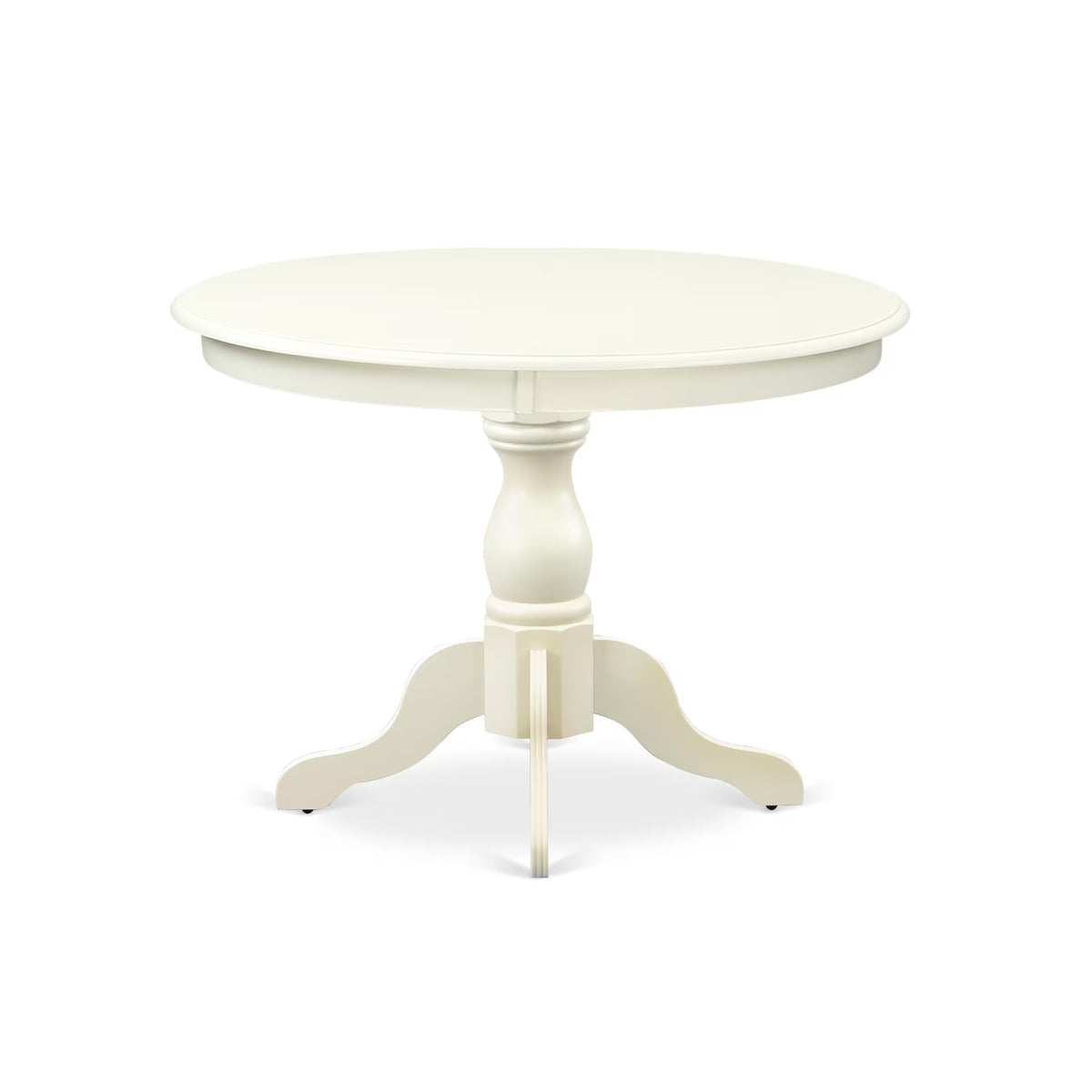 3 Piece Round Dining Table Set with 2 White Faux Leather Chairs Y1834