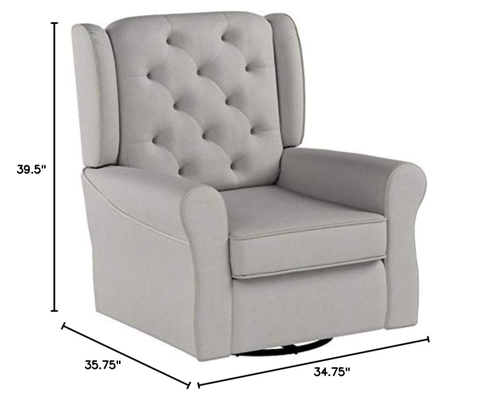 Dove Grey Upholstered Swivel Rocker Chair H934038