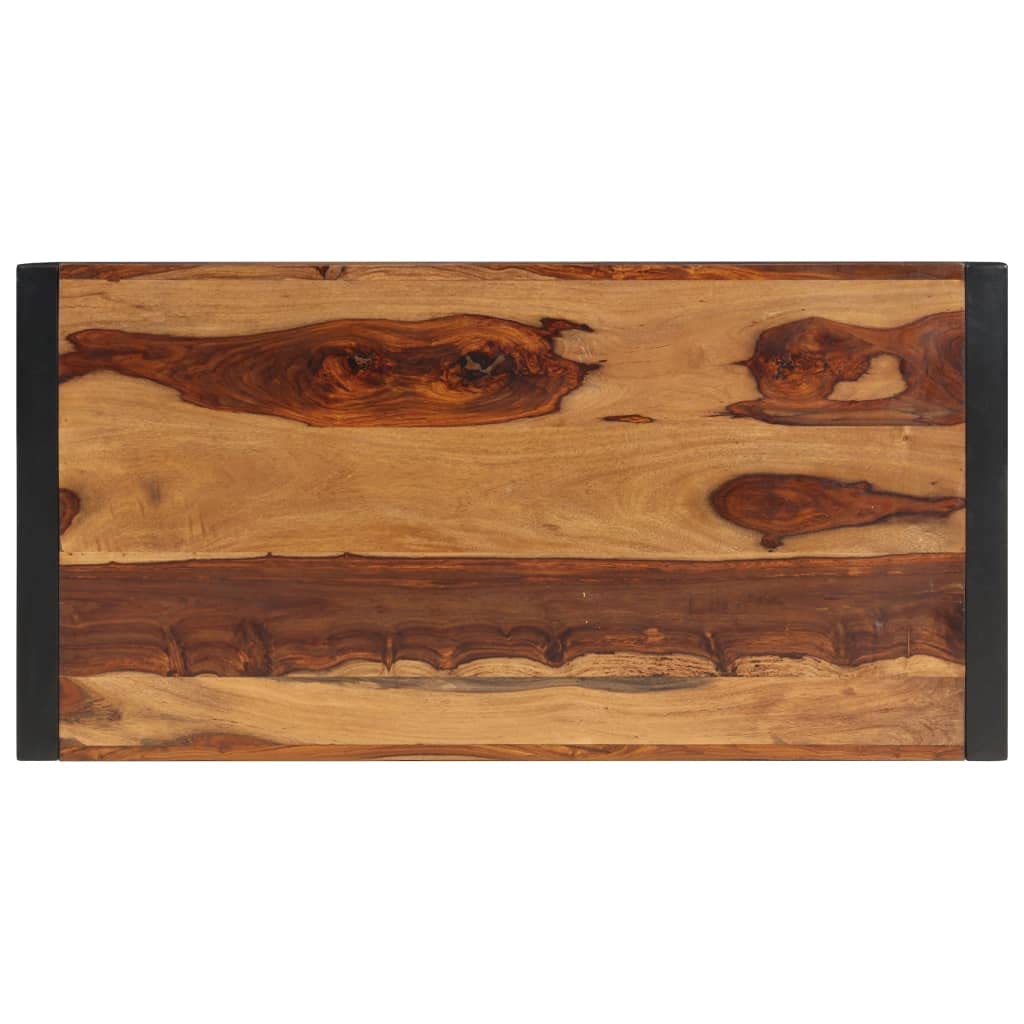 Farmhouse Coffee Table with Storage Cabinets Solid Sheesham Wood Z511