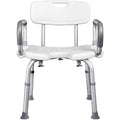 Adjustable Height Padded Seat Transfer Bench with Arms and Back N42511