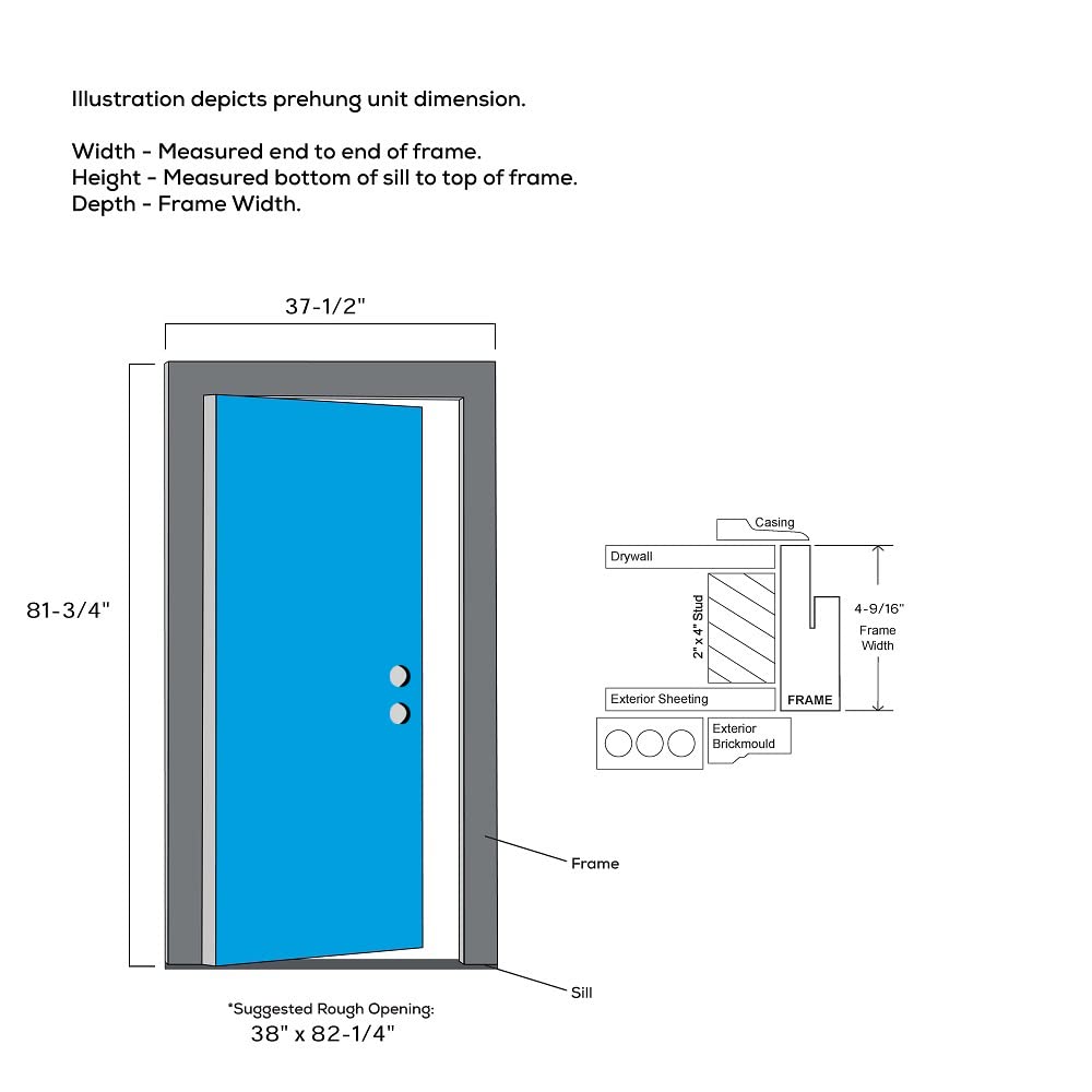 Steel Left-Hand Inswing 1/4 Lite 4-Panel Prehung Front Door 36" x 80" B692