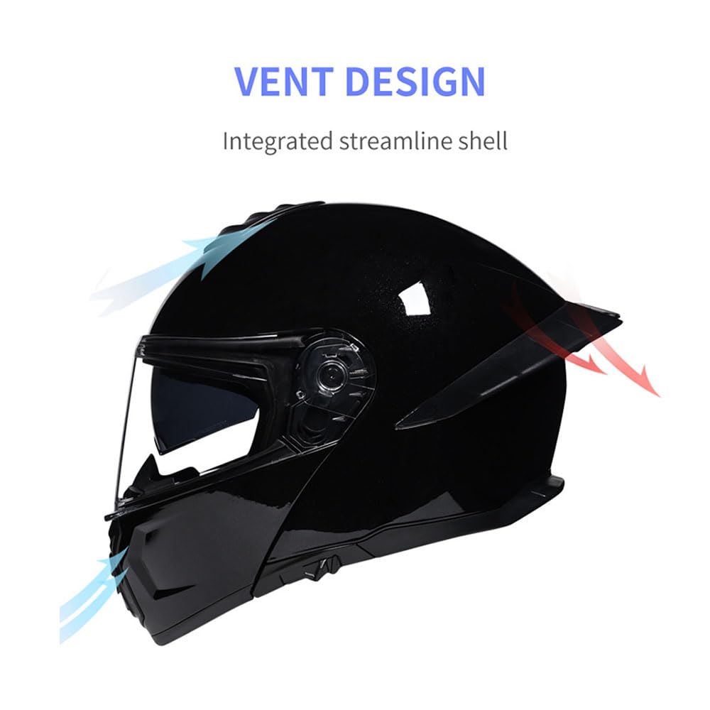 Modular Flip-Up Full Face Motorcycle Helmet with Dual Visor S58670