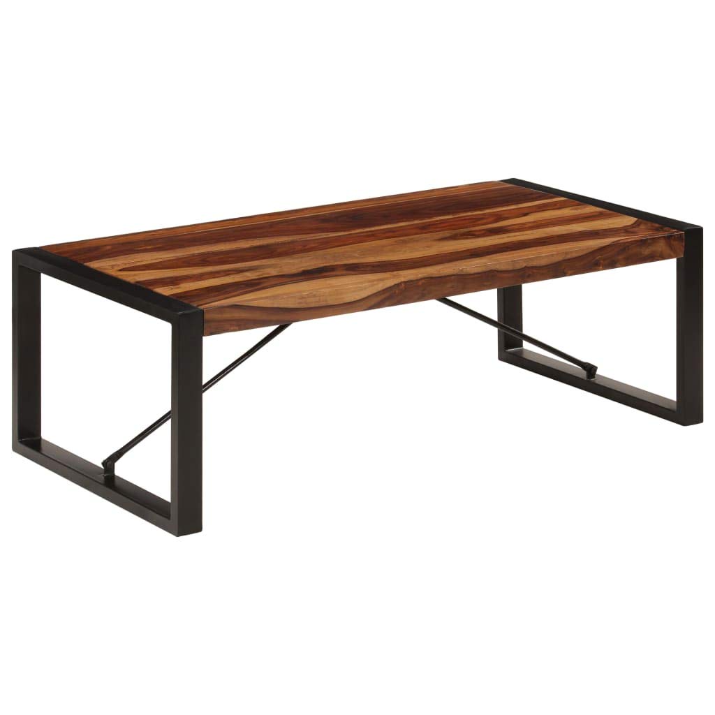 Farmhouse Coffee Table with Storage Cabinets Solid Sheesham Wood Z511
