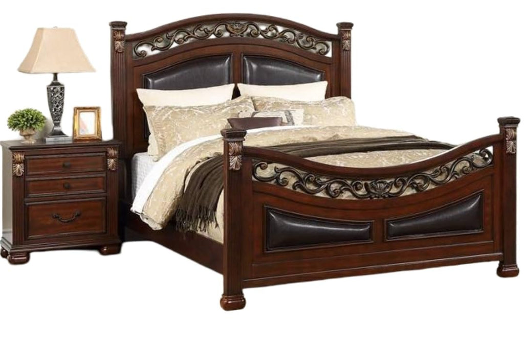 California King Size Padded Headboard and Footboard V86601