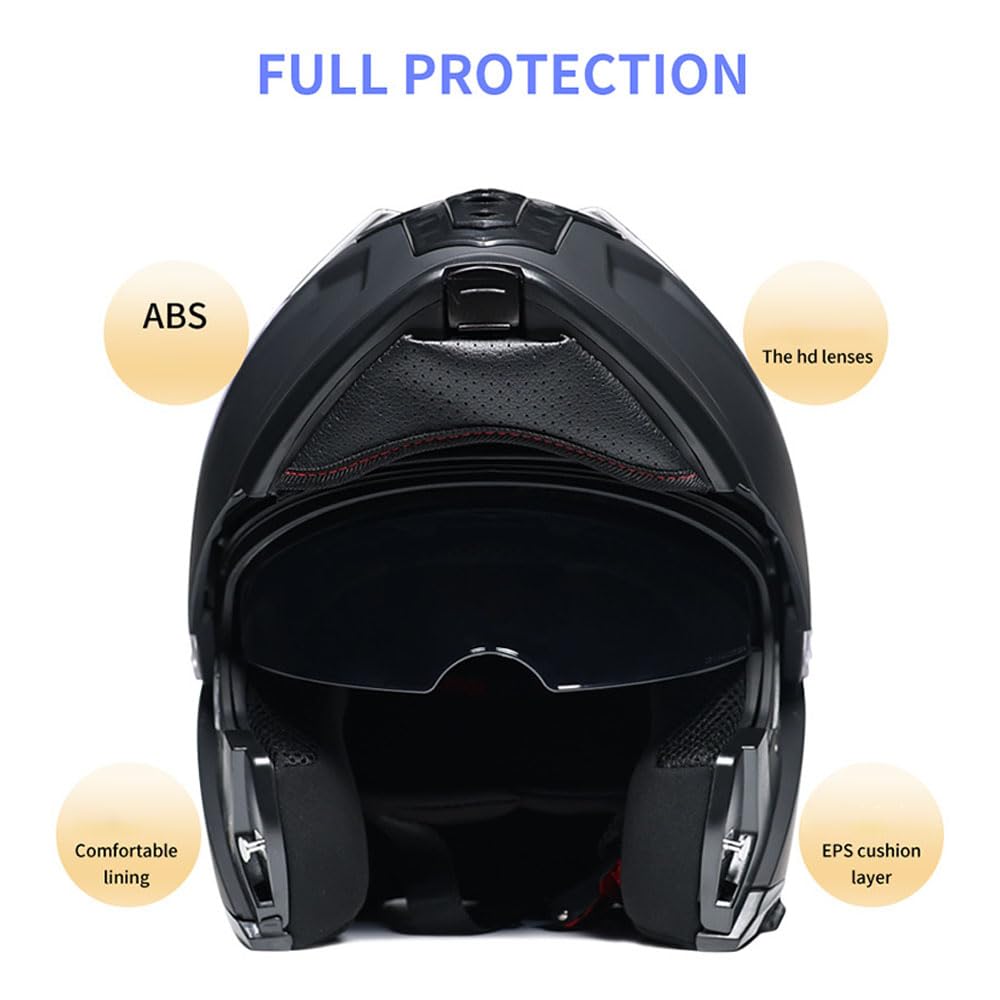 Modular Flip-Up Full Face Motorcycle Helmet with Dual Visor S58670