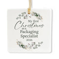 Ceramic 3-inch Square-Shaped Ornament O828