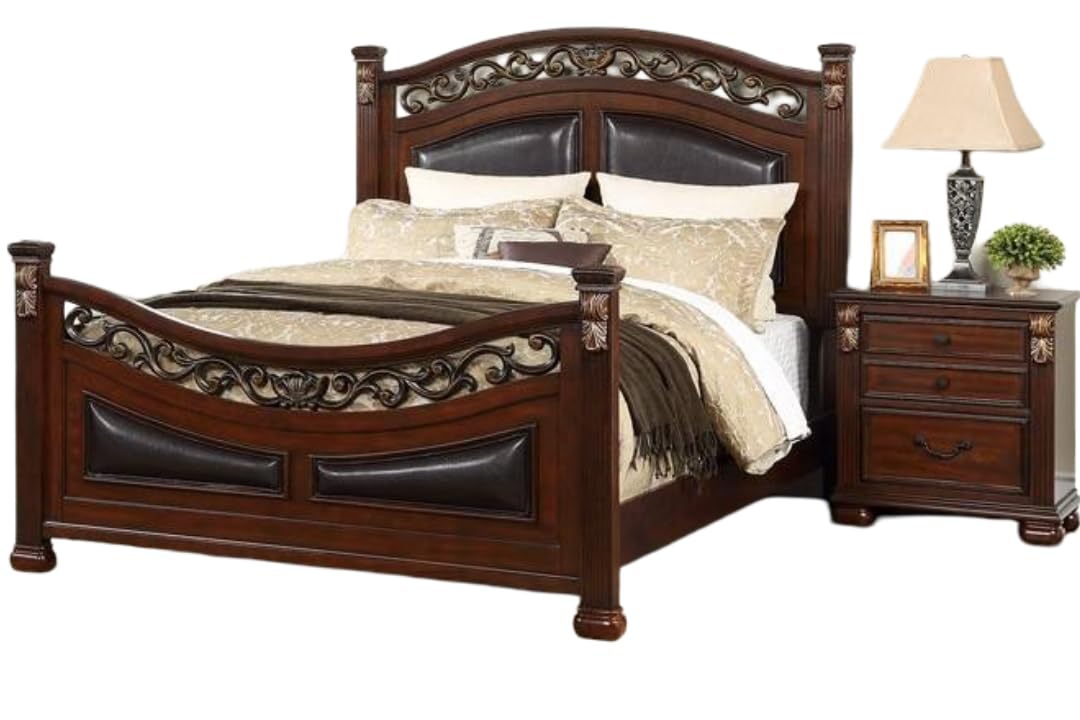 California King Size Padded Headboard and Footboard V86601