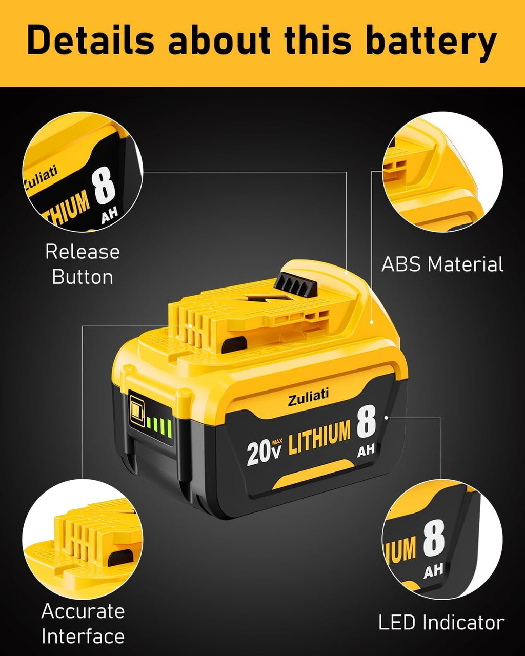 8.0Ah Replacement Battery 2PC C3355