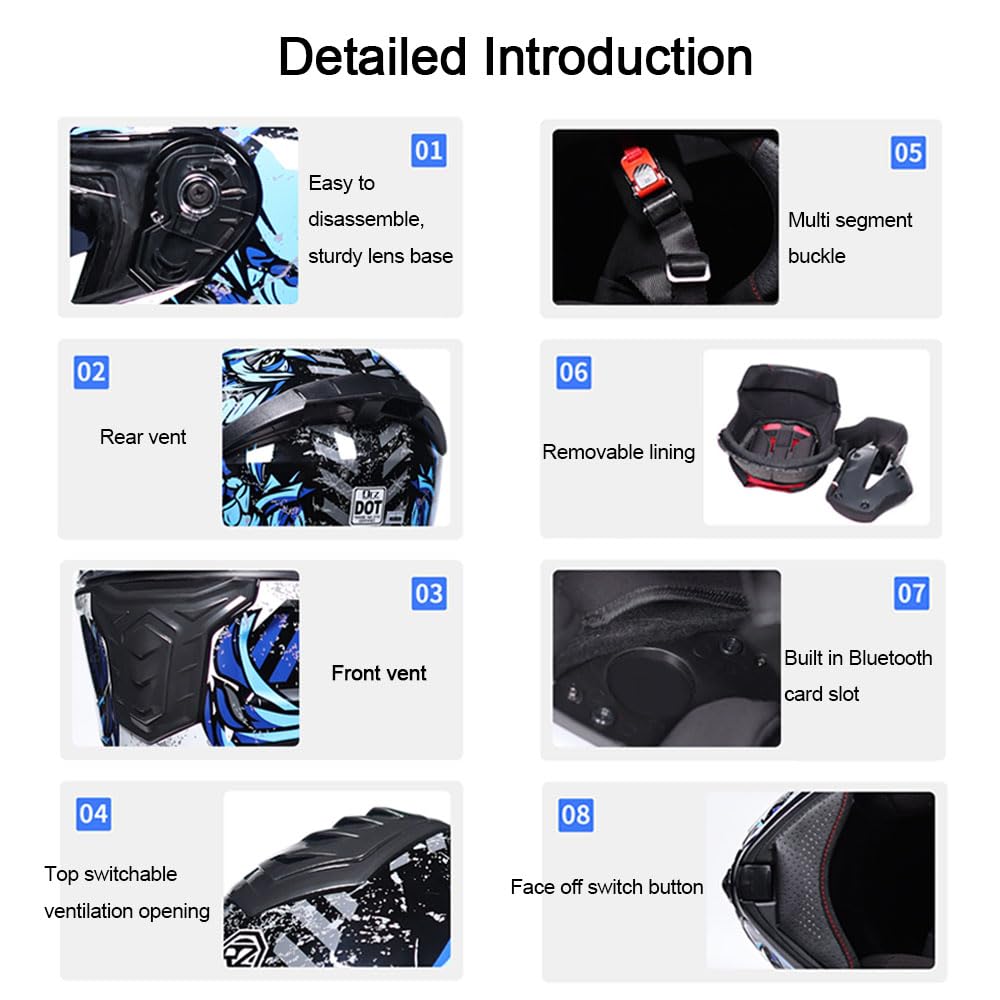 Modular Flip-Up Full Face Motorcycle Helmet with Dual Visor S58670