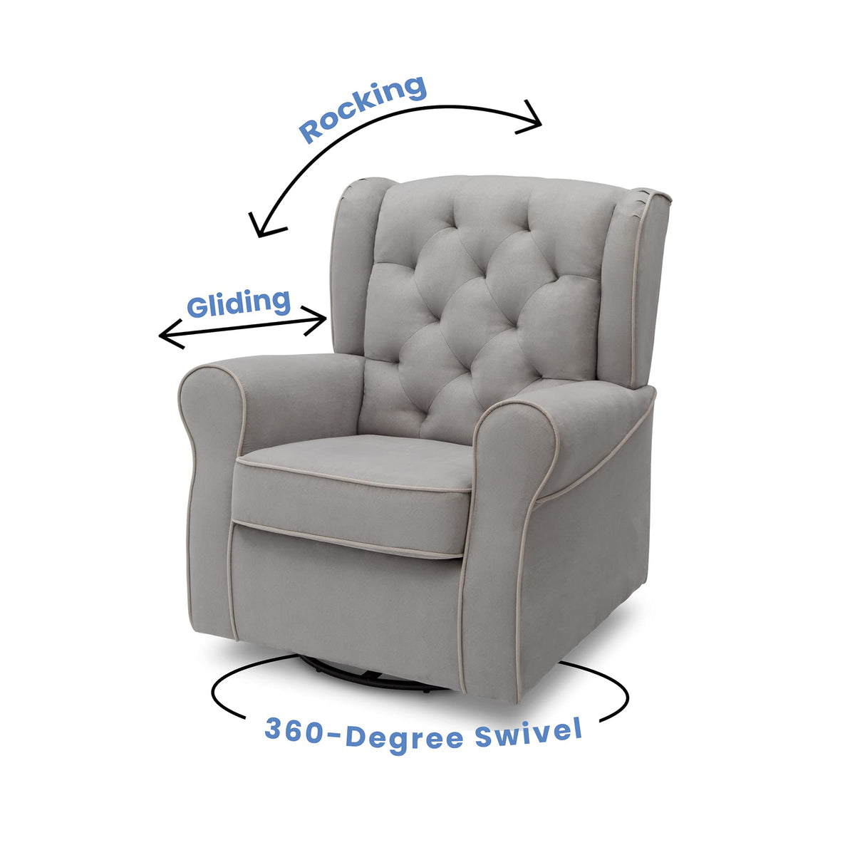 Dove Grey Upholstered Swivel Rocker Chair H934038