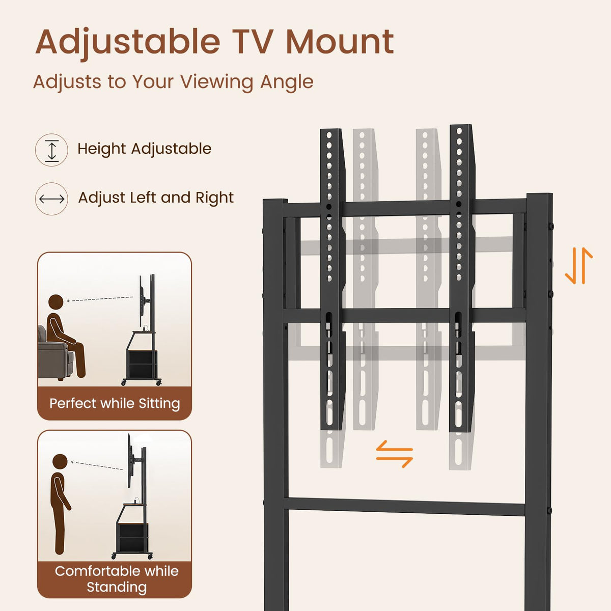 Rolling TV Stand for 32-55 Inch TVs L7031