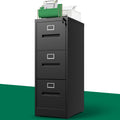 Black 3 Drawer Metal File Cabinet with Lock M83347