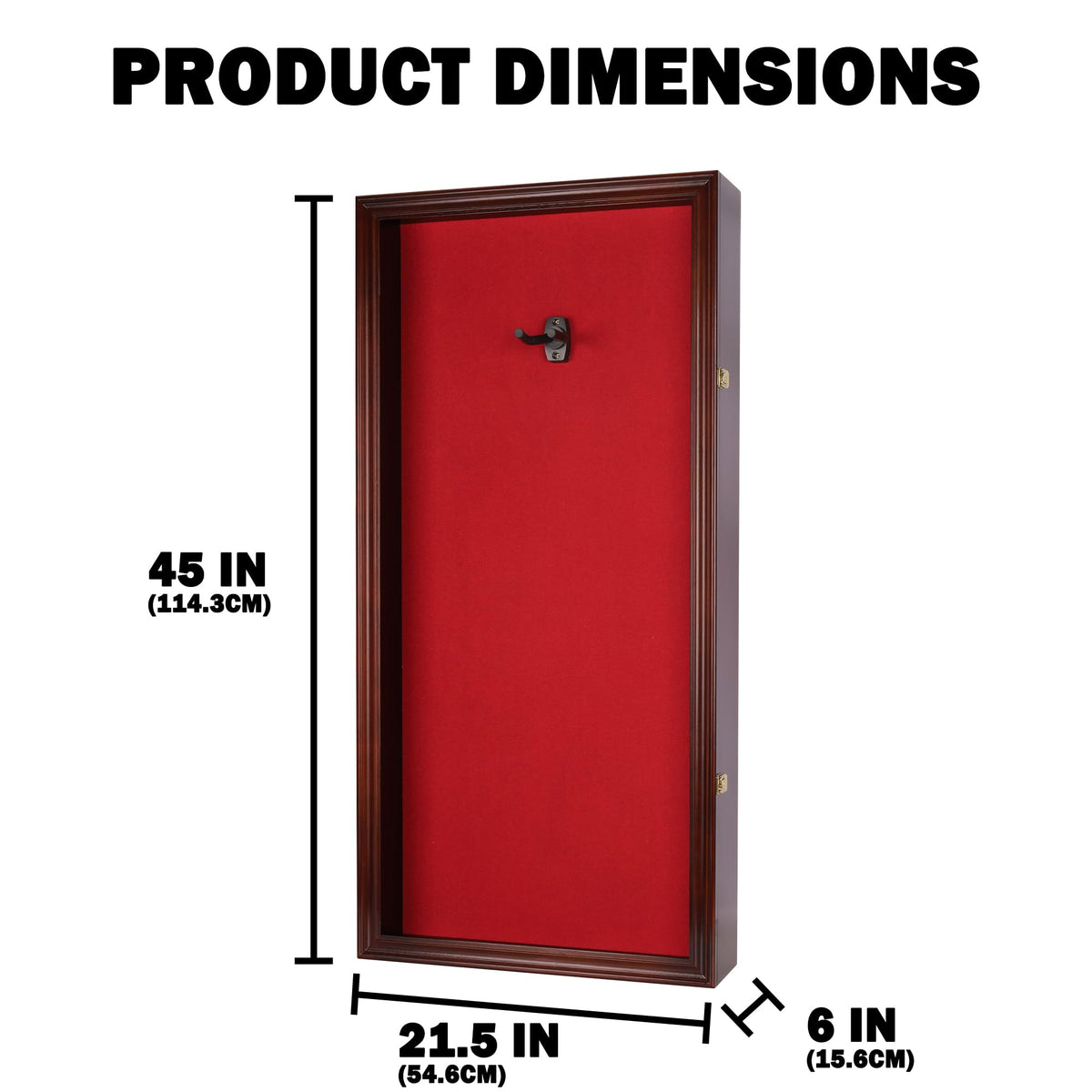45" Acoustic Guitar Display Case Cabinet Wall Mountable Mahogany Finish P393712
