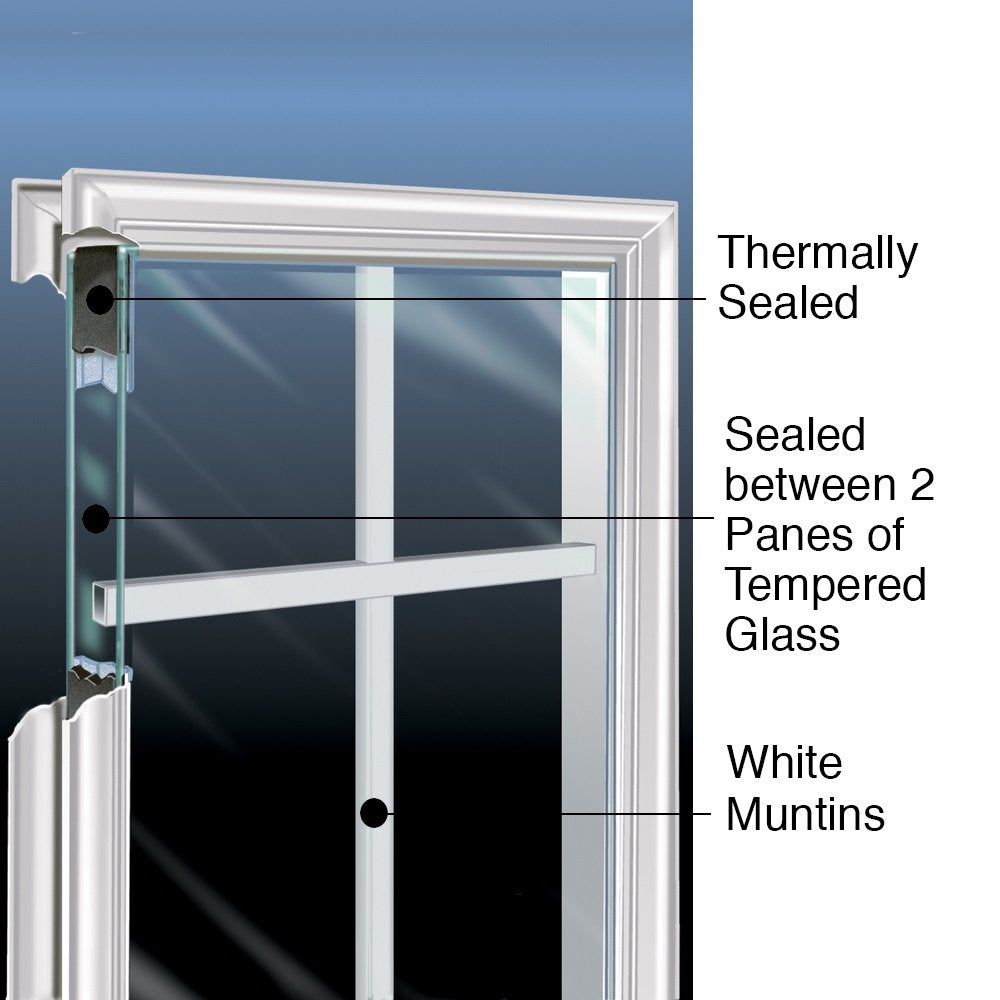 Steel Left-Hand Inswing 1/4 Lite 4-Panel Prehung Front Door 36" x 80" B692