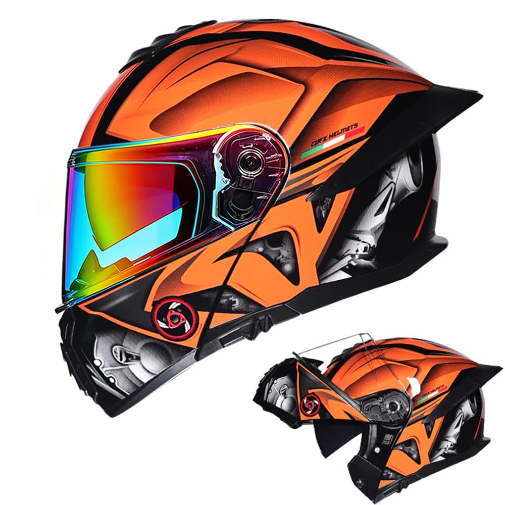 Modular Flip-Up Full Face Motorcycle Helmet with Dual Visor S58670