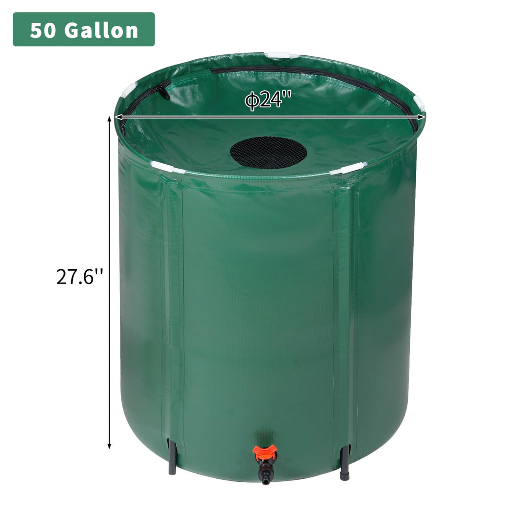 50 Gallon Portable Folding Rain Barrel with Spigots N78852