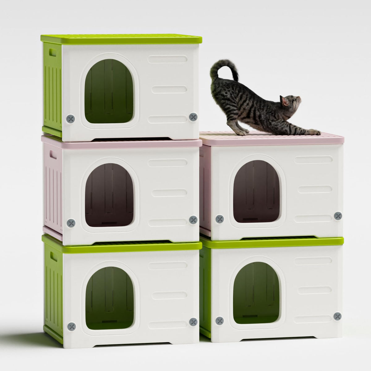Plastic Stackable Weatherproof Elevated Cat House U517