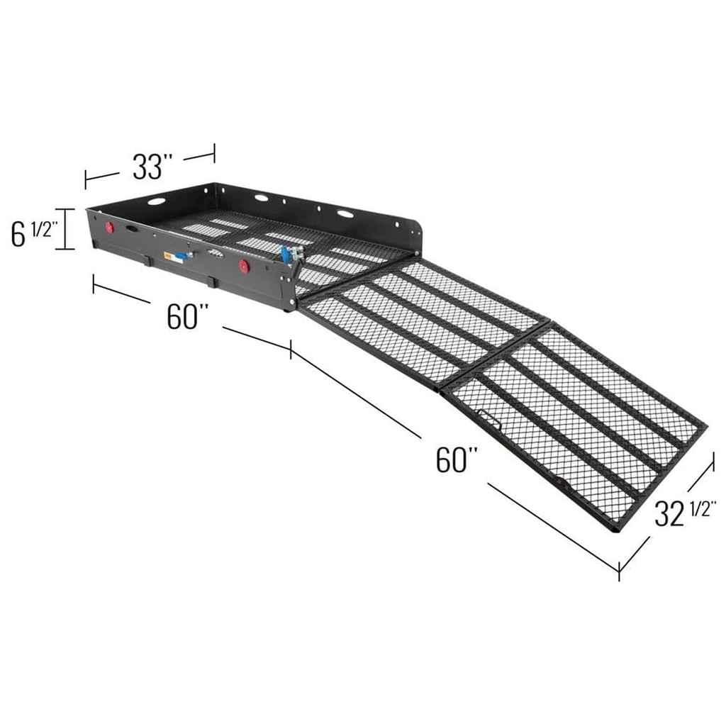 Folding Hitch Cargo Carrier with 60" Ramp H833
