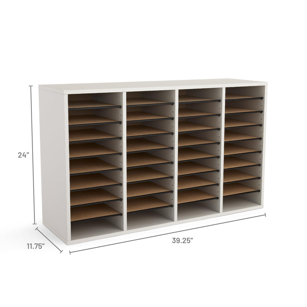 36 Compartments Wood Literature Organizer Y386