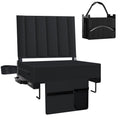 Black Padded Portable Folding Stadium Seat with Back Support and Cup Holder L676