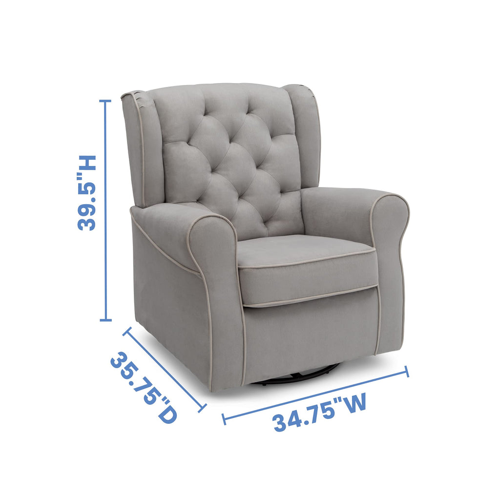 Dove Grey Upholstered Swivel Rocker Chair H934038