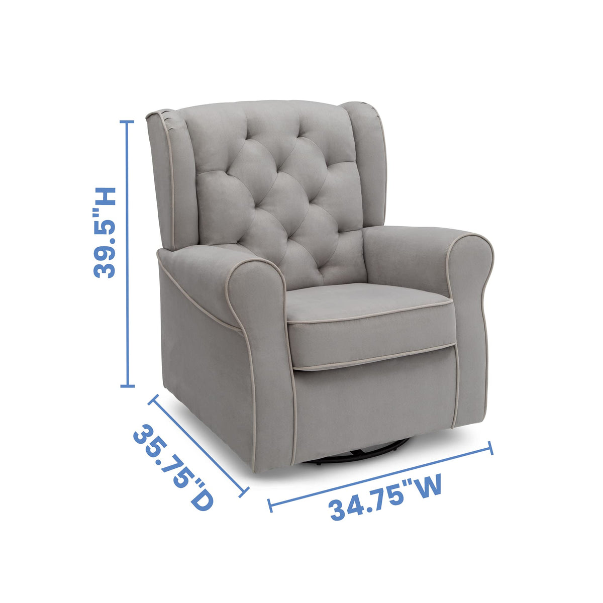Dove Grey Upholstered Swivel Rocker Chair H934038