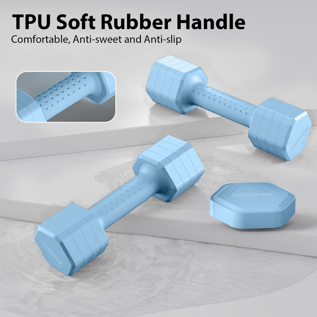Adjustable 4 in 1 Dumbbell Set of 2, 5 lb V283077