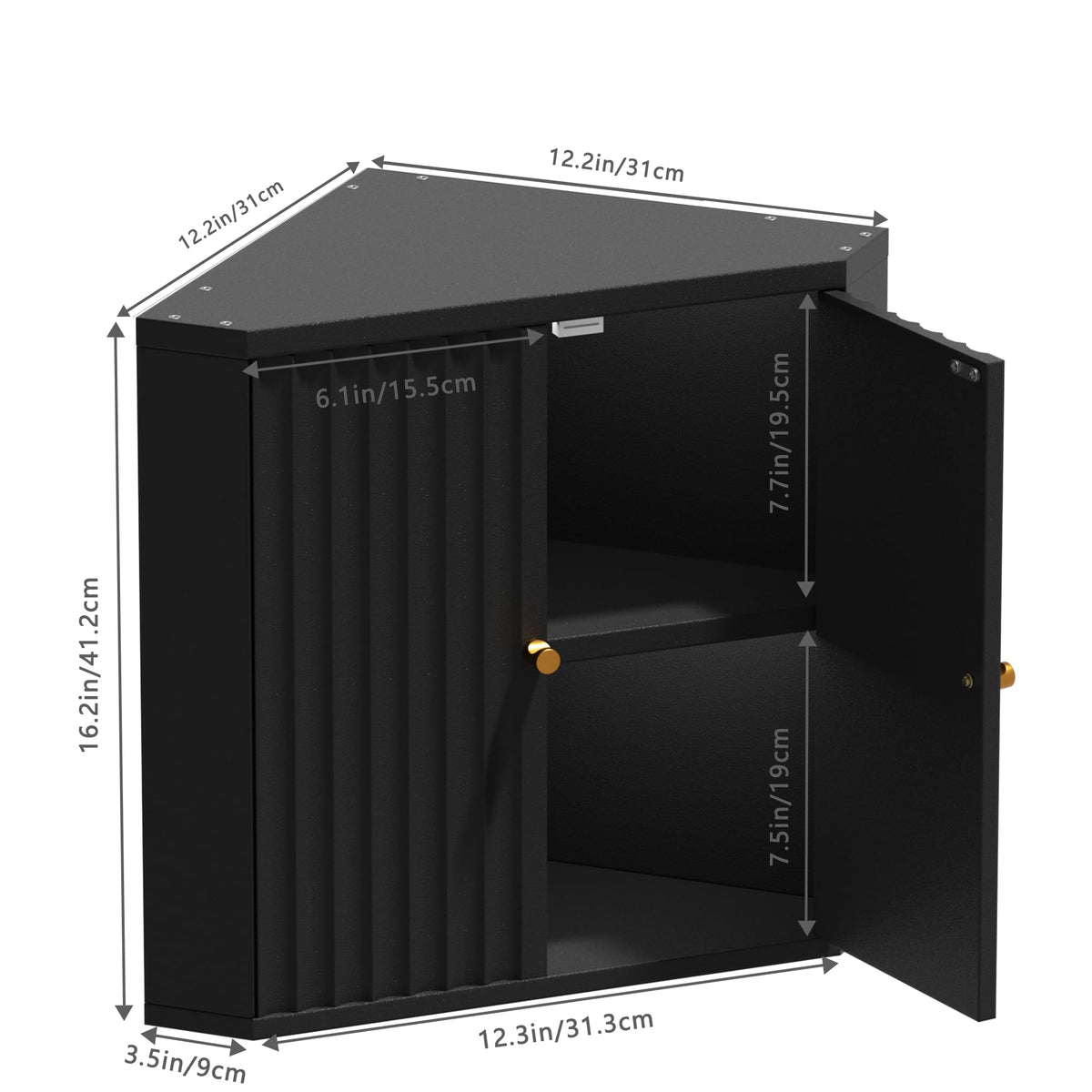 Black Corner Bread Box C415