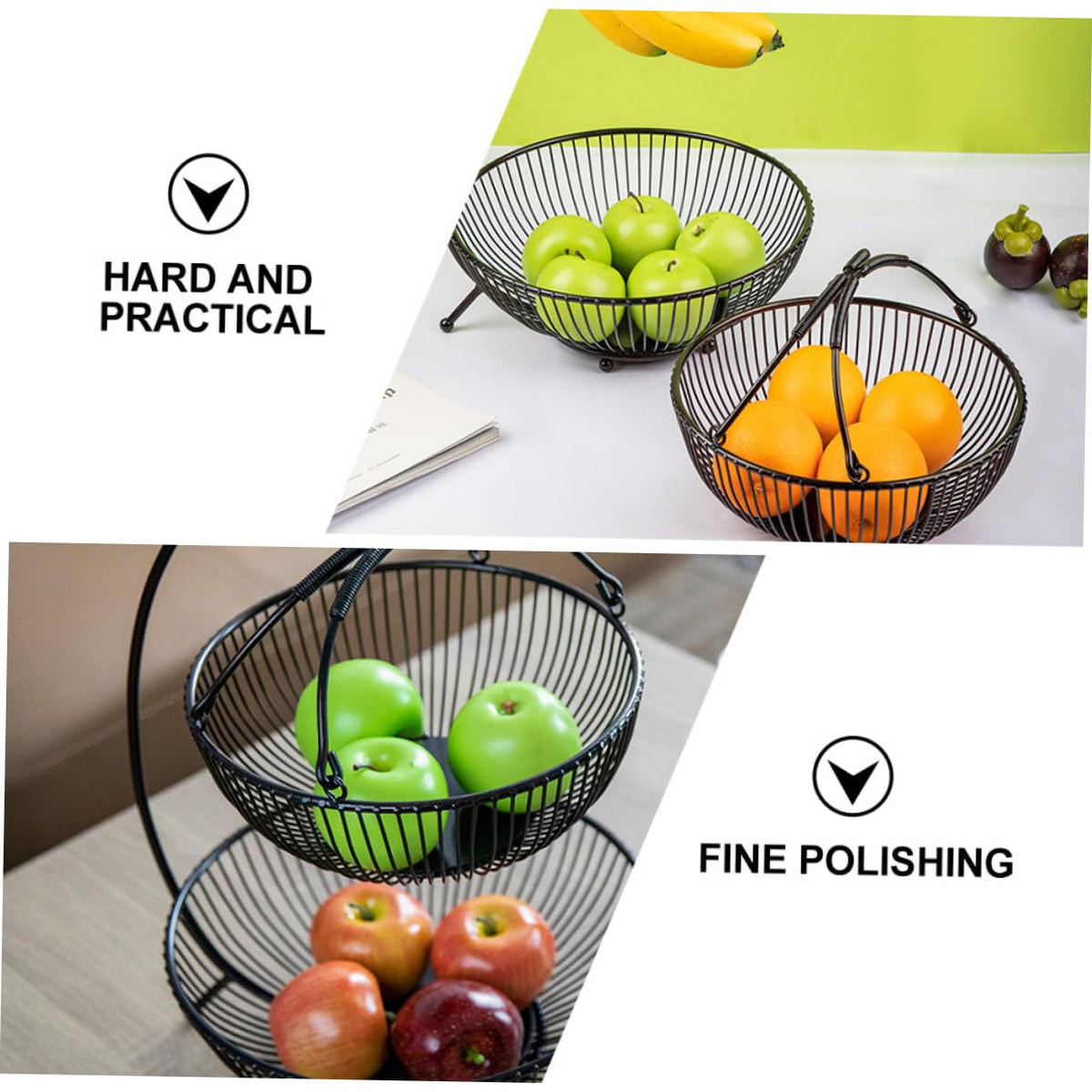Double Layer Iron Fruit Basket E544336