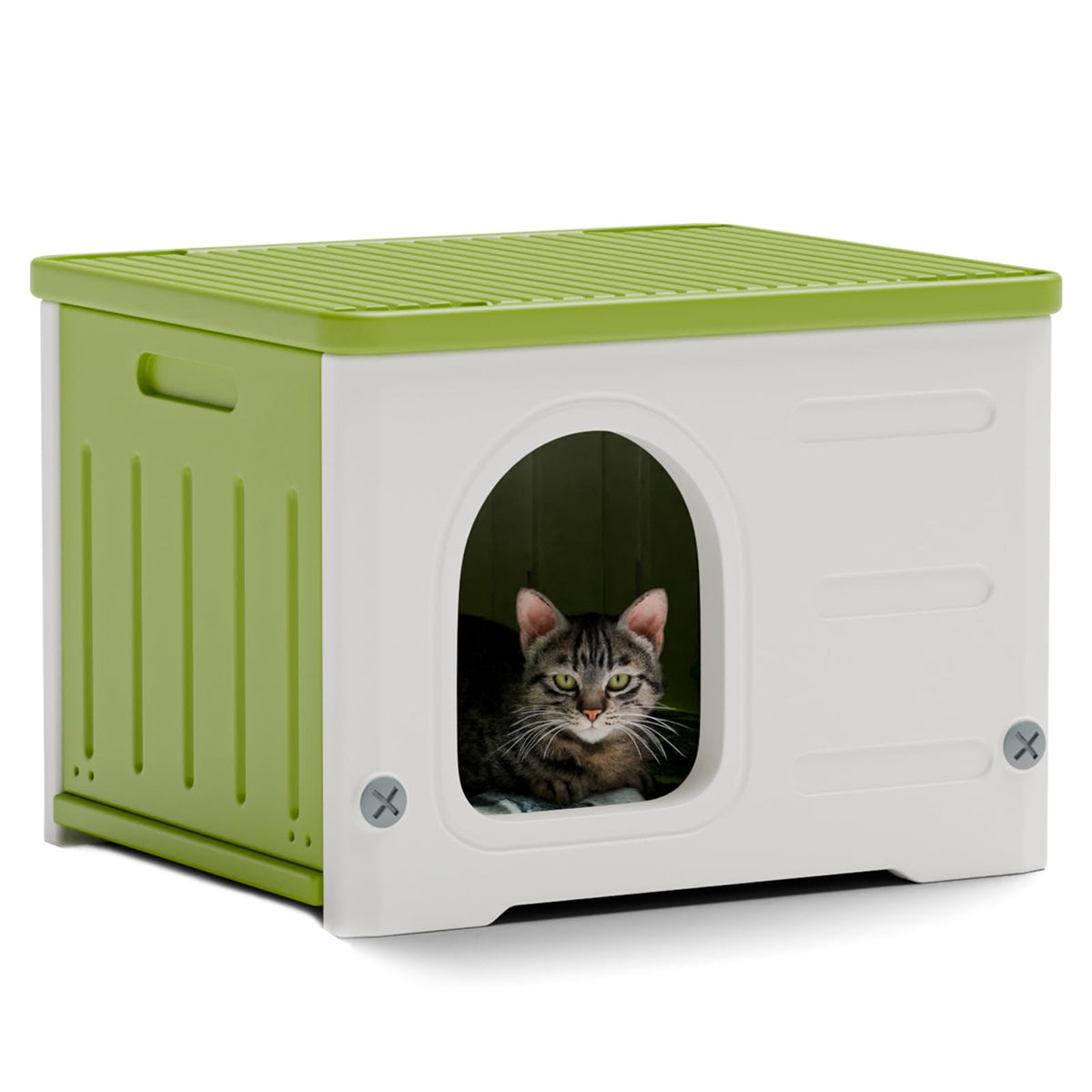 Plastic Stackable Weatherproof Elevated Cat House U517