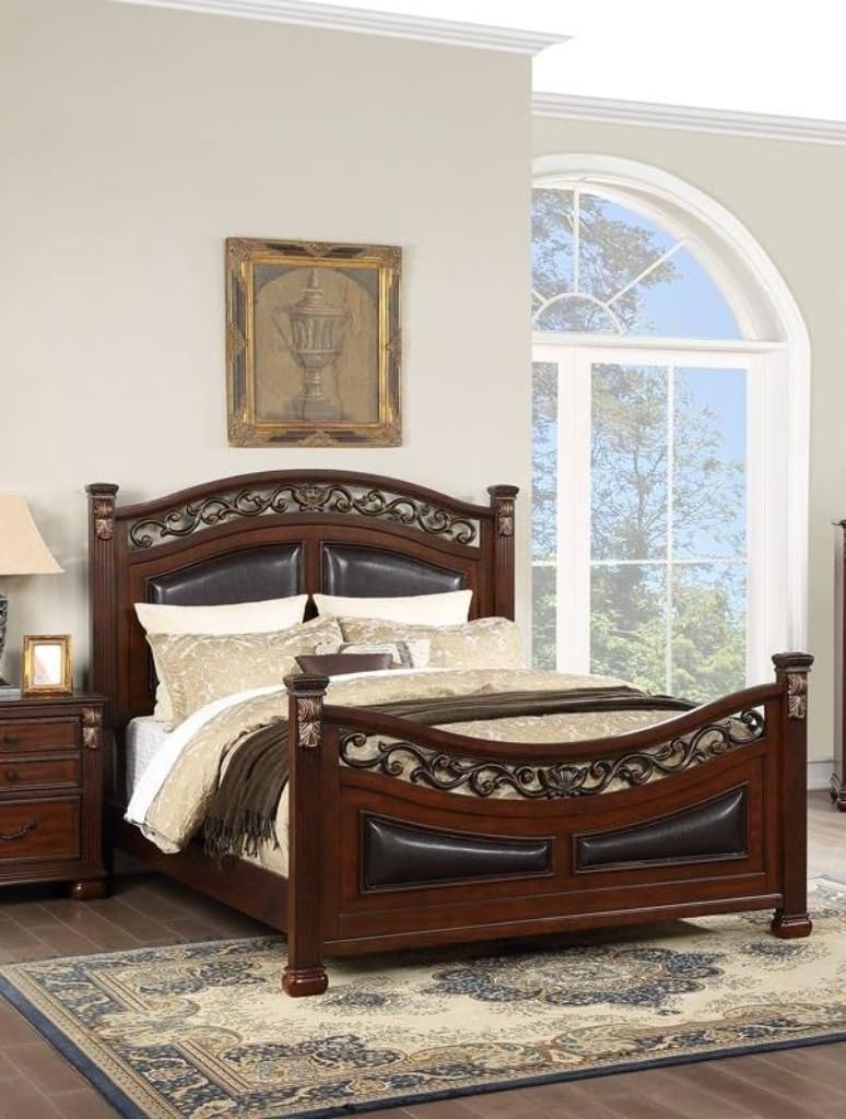 California King Size Padded Headboard and Footboard V86601