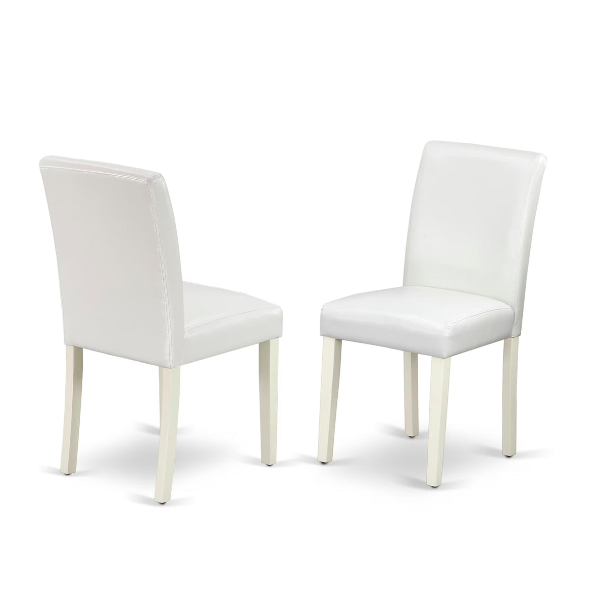 3 Piece Round Dining Table Set with 2 White Faux Leather Chairs Y1834