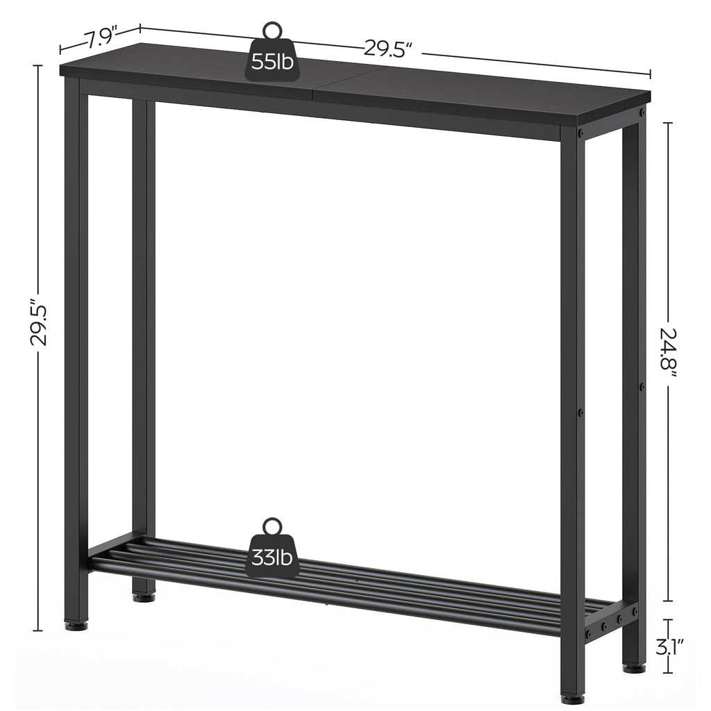 Black 2-Tier Narrow Console Table G67109