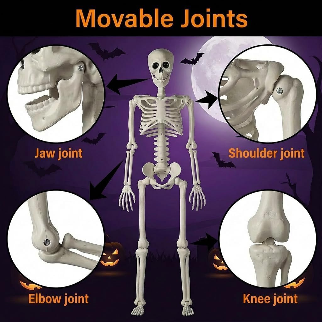 2 Pack 67" Posable Skeleton with Movable Joints V234