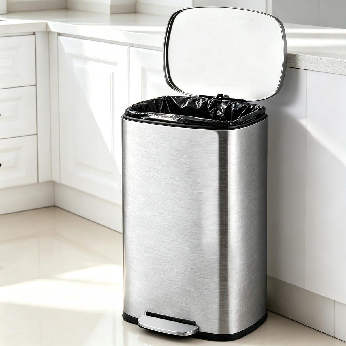 13 Gallon Stainless Steel Step Trash Can B57866