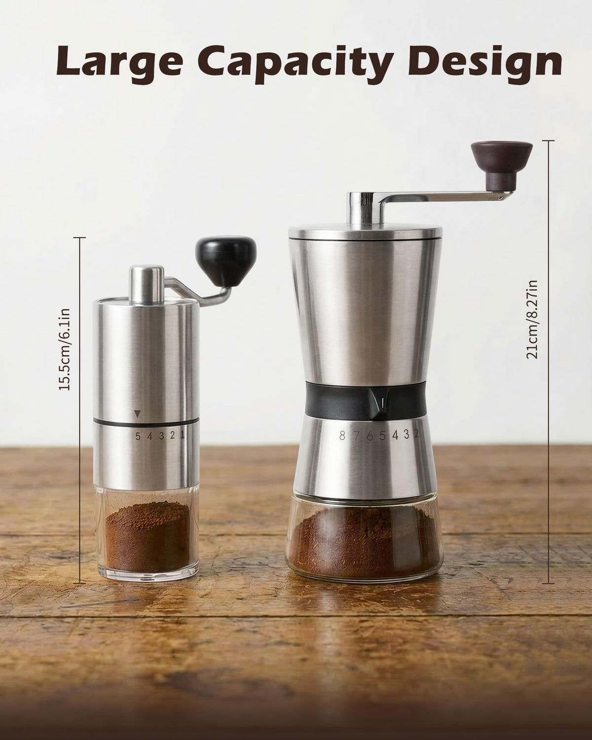 Manual Coffee Grinder with Handle Crank, Ceramic Burr M380210