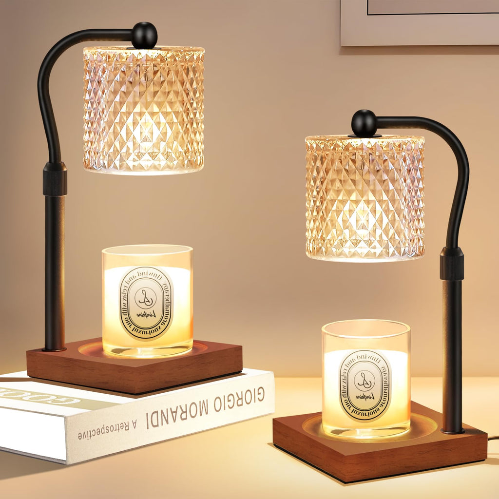 2 Pack Candle Warmer Lamp with Timer Dimmer Adjustable Height T40790