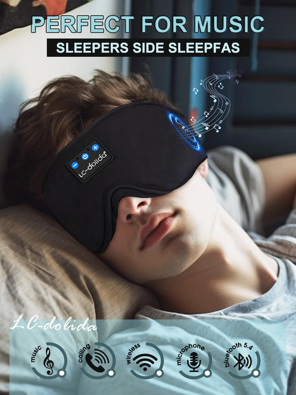 Sleep Mask Bluetooth Wireless Music Eye Mask G8453