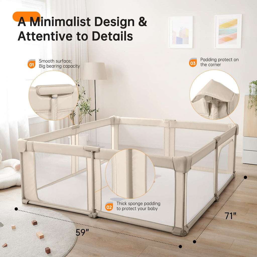 Foldable Baby Playpen with Gate Q382