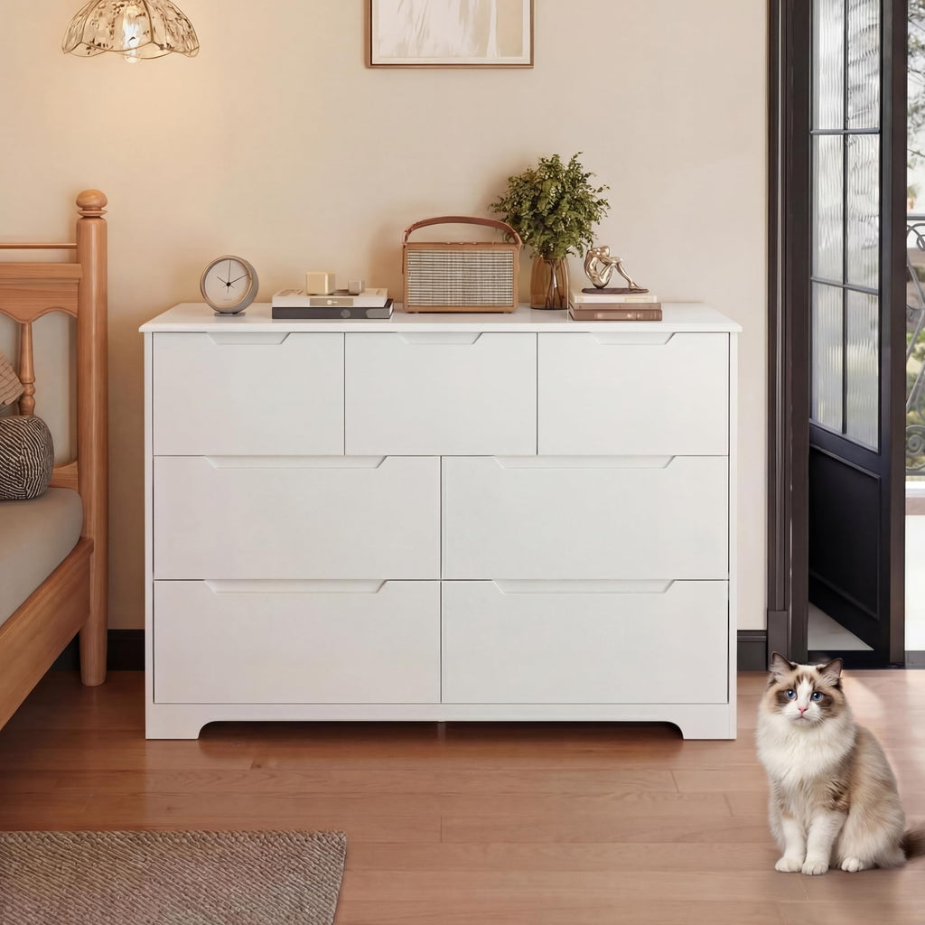 White 7 Drawer Dresser R465