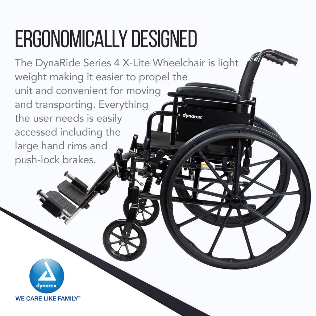 Black Nylon Wheelchair with Elevated Leg Rest D98895