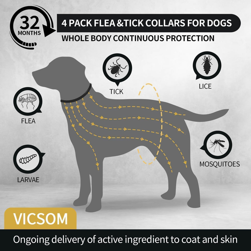 Flea and Tick Prevention Collar for Dogs 4 Pack P701455