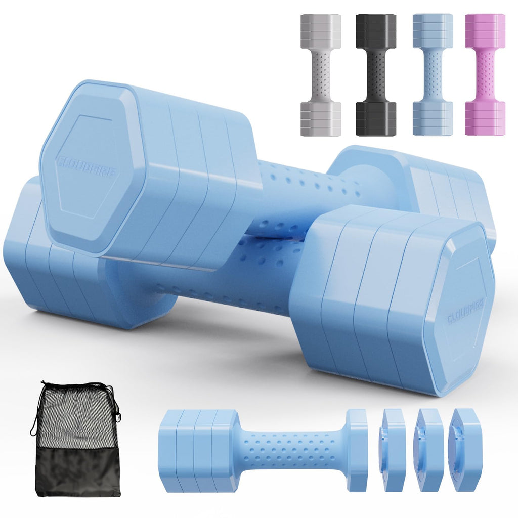 Adjustable 4 in 1 Dumbbell Set of 2, 5 lb V283077